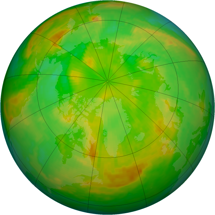 Arctic ozone map for 23 June 1991